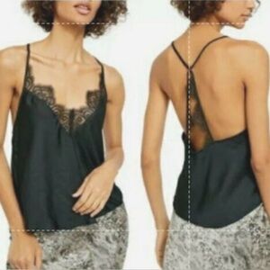 Free People Starlight Camisole Top Black Small $58 NWT GIFT Christmas NEW